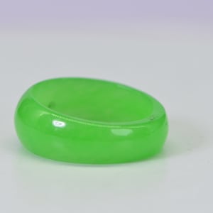 Burmese Green Jade Solid Stone Ring Band Bright Green Jade