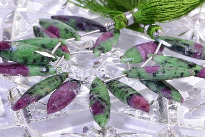 Ruby Zoisite Marquise Beads Facet Luxury Reach Color Natural Gemstone