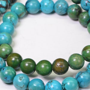 Turquoise 9mm 16 Strand Natural Gemstone Beads Jewelry Making Supplies Turquoise Beads image 4