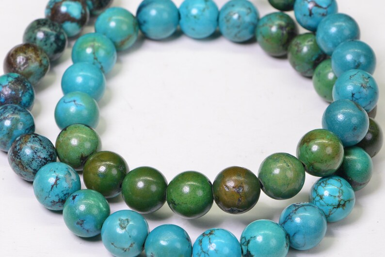 Turquoise 9mm 16 Strand Natural Gemstone Beads Jewelry Making Supplies Turquoise Beads image 4