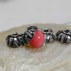Findings Cap 7 to 8 mm 6 Caps Sterling Silver Findings Sterling Silver Bead Caps Jewelry Making Supplies