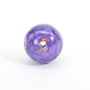 Russian Charoite 15.4mm Handmade Cut Large Hole Gemstone Sphere Ball  Round Beads Natural Gemstone Beads Luxury AAA Jewelry Making Supplies