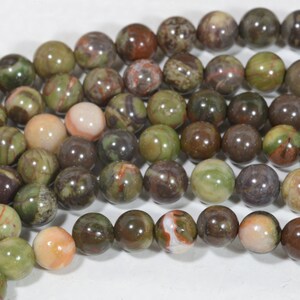 6mm Rainforest Jasper Round Beads Natural Gemstone Chakra Bracelet Beaded Supplies High Quality Smooth Round Half Strand image 3