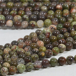 6mm Rainforest Jasper Round Beads Natural Gemstone Chakra Bracelet Beaded Supplies High Quality Smooth Round Half Strand image 4