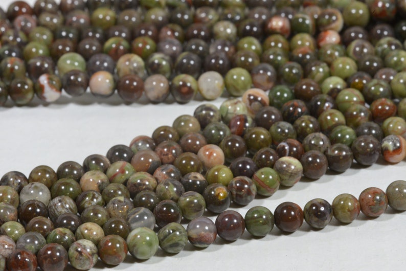 6mm Rainforest Jasper Round Beads Natural Gemstone Chakra Bracelet Beaded Supplies High Quality Smooth Round Half Strand image 4