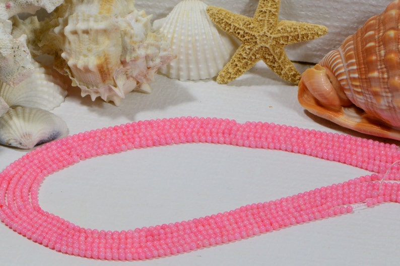 Pink Coral 3mm Round Pink Coral Beads Jewelry Making Supplies image 5