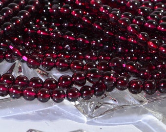 Red Garnet 5mm Beads Natural Gemstone Beads Jewelry Making Supplies Garnet Beads