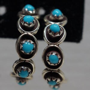 Sleeping Beauty Turquoise Earrings 21x5.3mm Natural Gemstone Jewelry Sterling Silver Earrings