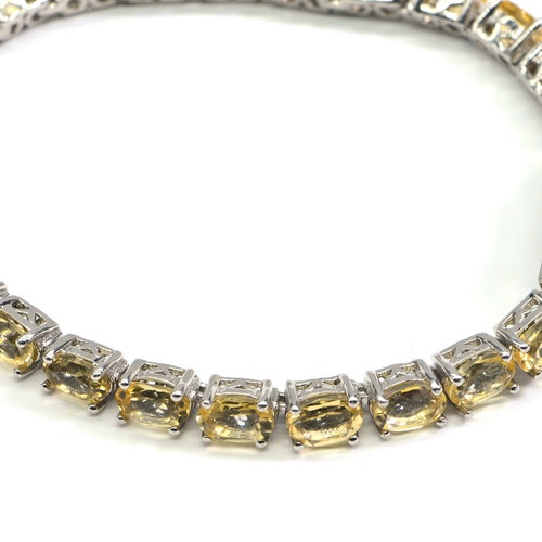 Citrine Bracelet Sterling Silver shops Stacking Narrow Bracelet Gift For Her Gemstone Natural Citrine Oval Cut Stone Bracelet
