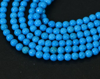 4.5mm Sleeping Beauty Turquoise Beads  Round  Smooth Finish Natural Gemstone Beads