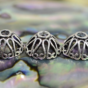 10mm Beads Caps Sterling Silver Findings Filigree Sterling Silver Bead Caps Jewelry Making Supplies