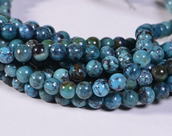 Natural Turquoise Beads Round Smooth Loose Gemstone Beads Jewelry Making Supplies