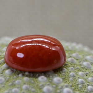Burmese Red Jade Oval Smooth  Cabochon 12X10mm Natural Red Jade Flat Back Cab