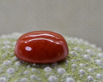 Burmese Red Jade Oval Smooth  Cabochon 12X10mm Natural Red Jade Flat Back Cab