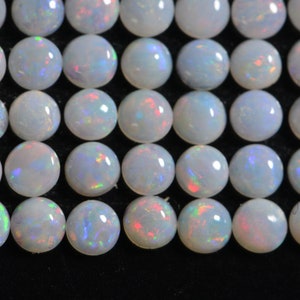 3mm Australian White Solid Opal Round Smooth Cabochon round for ring earrings 10 stone lot image 8