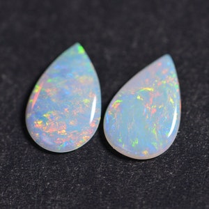 Australia White Solid Opal Pear Cabochon 9X6mm Opal for ring earrings Pendant Sale By One Cabochon