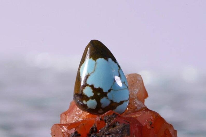 No 8 Mine Turquoise 15x10x5.3mm Cabochon Gemstone Cabochons Turquoise Jewelry Supplies