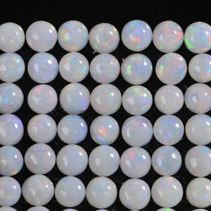 3mm Australian White Solid Opal Round Smooth Cabochon round for ring earrings 10 stone lot image 2