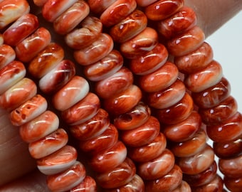 6 mm stekelige oesterschelpkralen rondelle kralen natuurlijke kralen sieraden maken losse kralen feloranje rondelle kralen