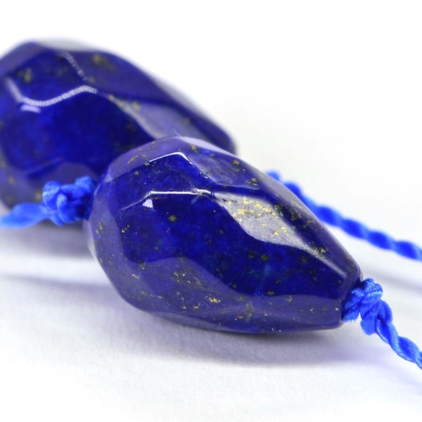 Lapis Lazuli 12x8mm 2 Beads Royal Blue Natural Lapis Lazuli Beads Jewelry Making Supplies