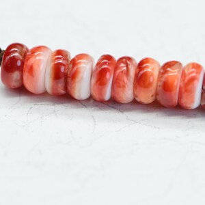 6mm Spiny Oyster Shell Beads Rondelle Beads Natural Beads Jewelry Making Supplies Loose beads Bright Orange Rondelle Beads 10 beads