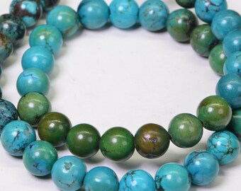 Turquoise 9mm 16" Strand Natural Gemstone Beads Jewelry Making Supplies Turquoise Beads