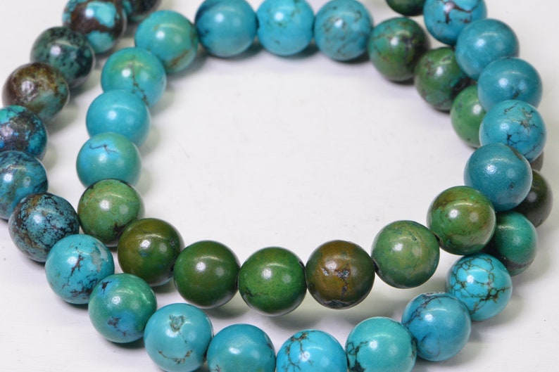 Turquoise 9mm 16 Strand Natural Gemstone Beads Jewelry Making Supplies Turquoise Beads image 1