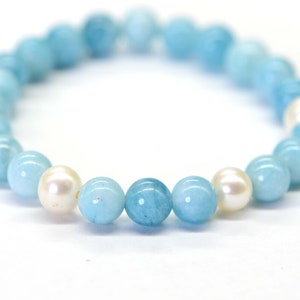 Three Pearl Larimar Quartz 6 mm Blue Natural Gemstone Beads Jewelry Making Supplies image 8