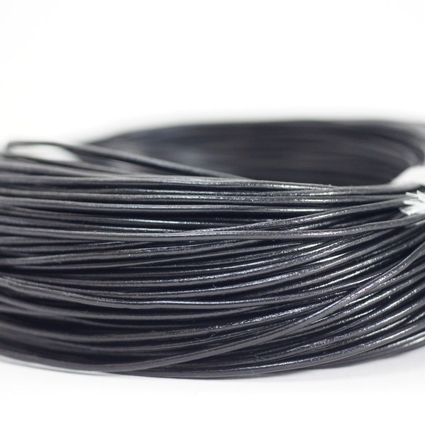 Genuine Leather Round Cord 2 mm Dark Brown Jewelry Make Supply Natural Leather Cord Medium Soft Leather cord