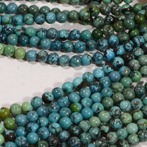 6mm African Jasper Beads: Green Turquoise Style, 16 Inch Strand