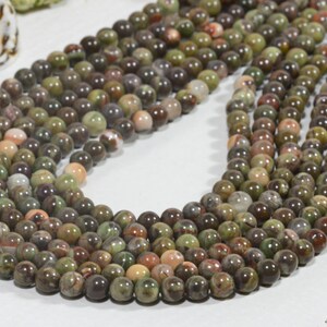 6mm Rainforest Jasper Round Beads Natural Gemstone Chakra Bracelet Beaded Supplies High Quality Smooth Round Half Strand image 5