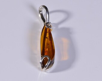 Baltic Amber Pendant Baltic Amber Jewelry Amber Necklace Sterling Silver Amber Jewelry