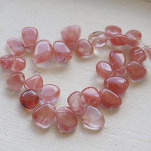 Cherry Quartz Freeform Teardrop Gemstone beads Jewelry supplies