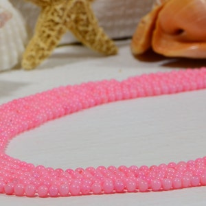 Pink Coral 3mm Round Pink Coral Beads Jewelry Making Supplies image 1