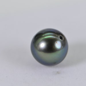 AA Tahitian Black Pearl Rond 11mm Peacock Green Black Drilled