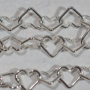 Sterling Silver Heart Link Chain: Italian Necklace Supplies