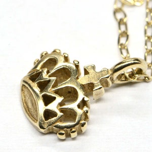 Crown Style Charm Pendant 14K Yellow Gold Over Sterling silver Small Pendant