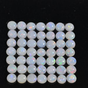 3mm Australian White Solid Opal Round Smooth Cabochon round for ring earrings 10 stone lot image 5