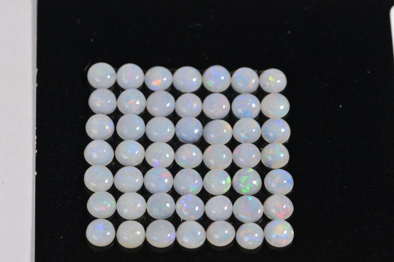 3mm Australian White Solid Opal Round Smooth Cabochon round for ring earrings 10 stone lot image 5