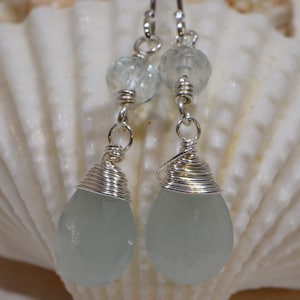 Aquamarine Earrings Natural Aquamarine jewelry Sterling Silver Gemstone Earrings Gemstone Earrings Birthstone March