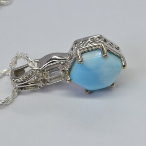 Larimar Pendant Sterling Silver Natural Gemstone Pendant Sterling Silver Jewelry image 8