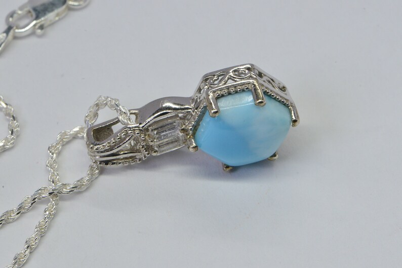 Larimar Pendant Sterling Silver Natural Gemstone Pendant Sterling Silver Jewelry image 8