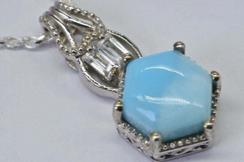 Larimar Pendant Sterling Silver Natural Gemstone Pendant Sterling Silver Jewelry image 10