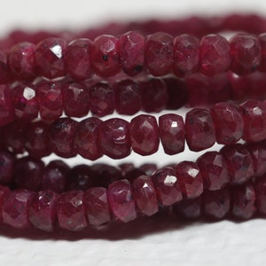 Ruby 4.2x2.5mm 10 Beads Faceted Rubies Faceted Rondelles Beads Gemstone Beads