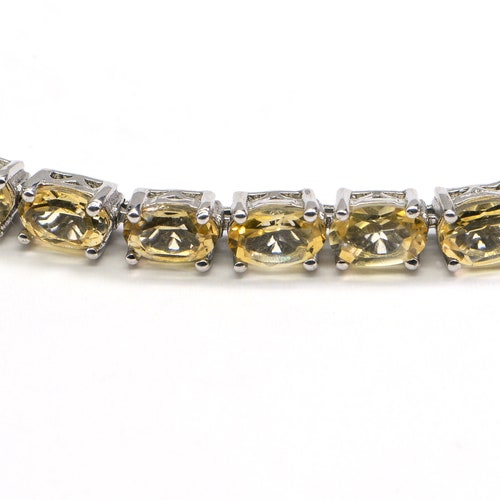 Citrine Bracelet Sterling Silver shops Stacking Narrow Bracelet Gift For Her Gemstone Natural Citrine Oval Cut Stone Bracelet