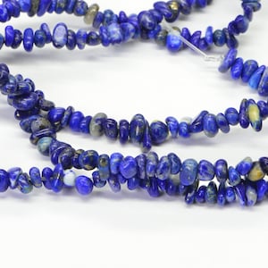Royal Blue Lapis Lazuli Nugget Strand: Natural Gemstone Jewelry Supplies