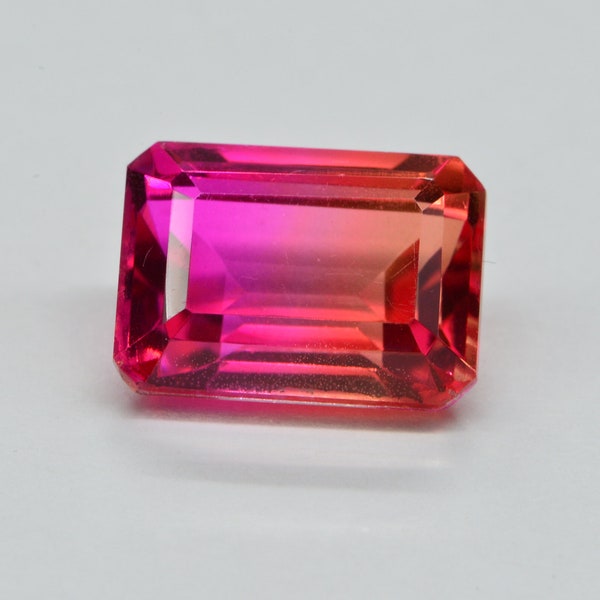 Multi Color Pink Topaz Doublet Quartz Rectangle Cabochon 14mm 9 ct Multi Color Gemstone