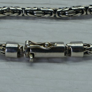 Vintage Sterling Silver Byzantine Bracelet: Heavy Italian Chain, 6 Inch