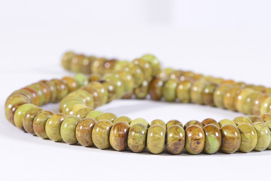 Australian Gaspeite Beads Rondelle Disk Beads Natural Olive | Etsy