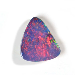 2.9 ct Australian Black Opal  Boulder Opal Metallic Rainbow  Natural Gemstone Cabochons Doublet Broad flash Two Opal For Earrings